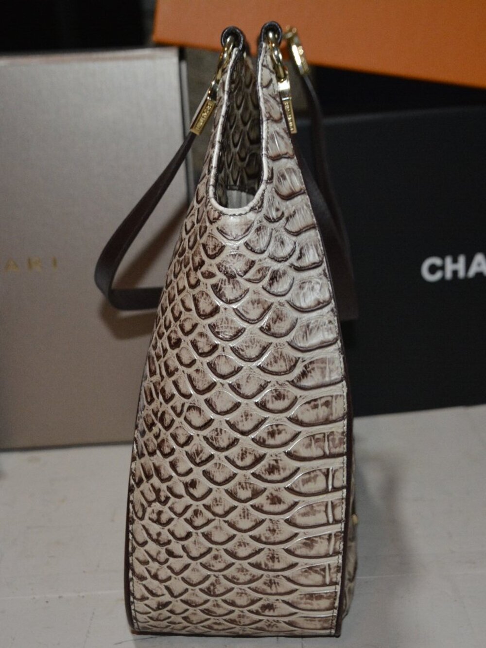 Brahmin Marianna Shoulder Tote Bag in Pearl Dogwood - Picture 2 of 3